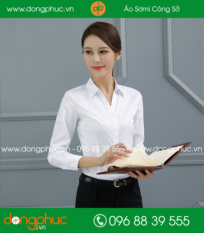  Đồng phục áo sơ mi màu trắng 